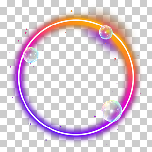 Light Color, Color ring light effect, round orange, pink, and purple frame PNG clipart