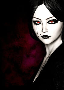 woman in black v-neck shirt digital wallpaper thumbnail