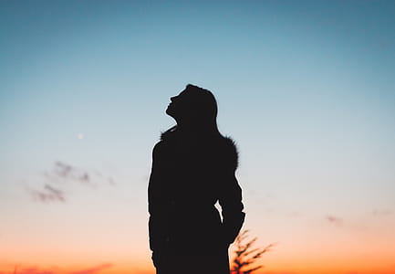 snow, dawn, sunset, man thumbnail