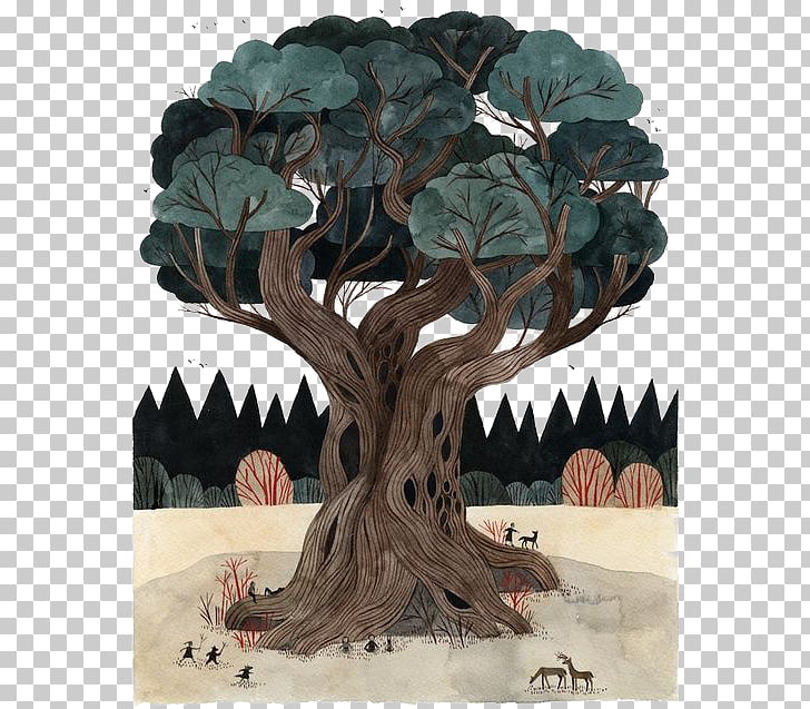 Tree Drawing Painting Banyan Illustration Banyan Tree