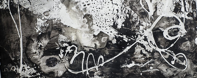 black and white abstract painting thumbnail