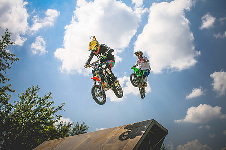 Two Crazy Jumping Pitbikers thumbnail