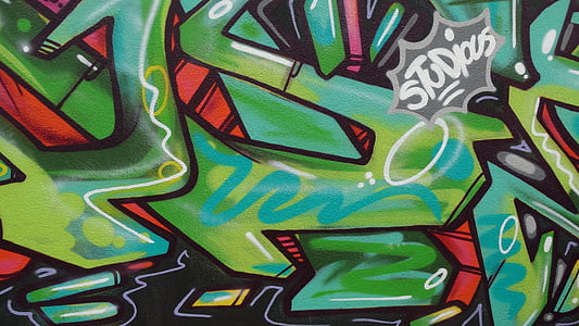green, red, and black graffiti thumbnail
