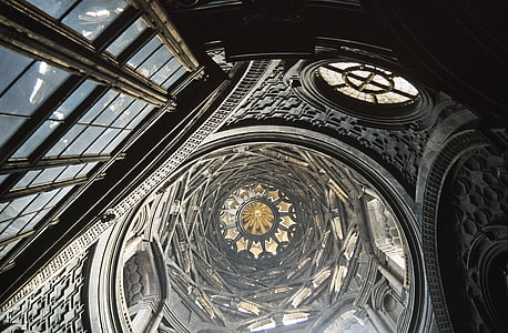 low angle photography of building ceiling thumbnail