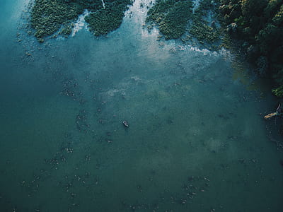 bird's eye photography of blue ocean thumbnail