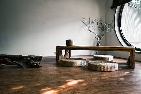 brown wooden coffee table thumbnail