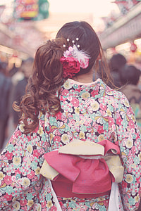 photo of woman wearing Korean traditional dress doing back view ] thumbnail