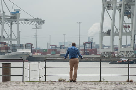 sea, sky, man, water thumbnail