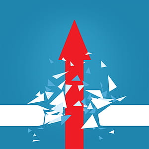 Red Arrow Blasting Through Barrier thumbnail