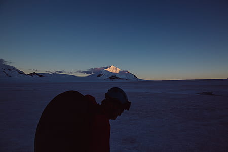 man in middle of snowy plain thumbnail