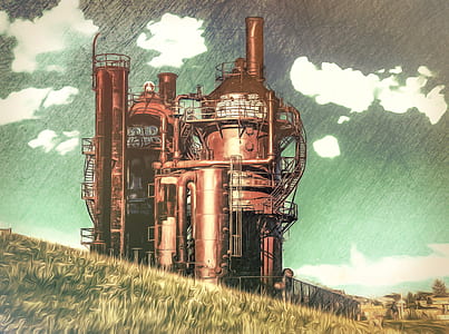 brown steel tower painting thumbnail