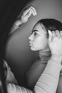 grayscale photography of woman thumbnail