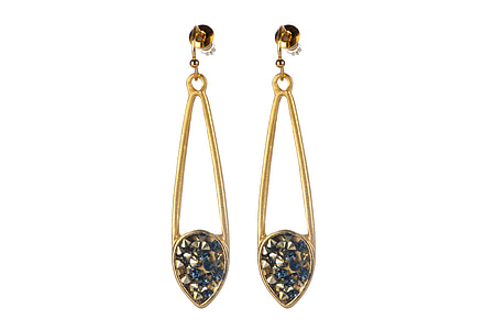 pair of gold-colored teardrop earrings thumbnail