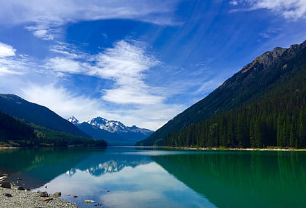 lake surrounded by mountains thumbnail