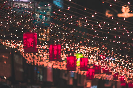 paper lantern hanged on wires thumbnail