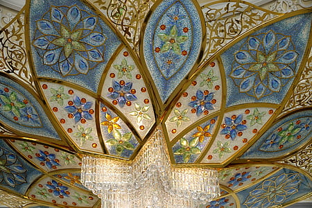 blue and multicolored floral ceiling thumbnail
