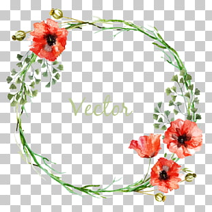 Flower Circle, Circle pattern border, wreath illustration with text overlay PNG clipart