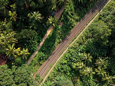 aerial photography of train track thumbnail