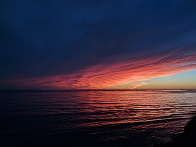 blue sea during golden hour thumbnail