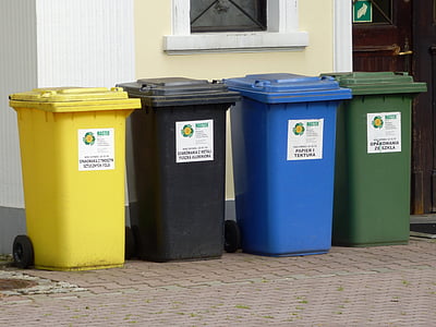 four assorted trash bins thumbnail
