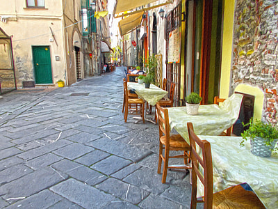 four 3-piece dining set in-front of restaurant front during daytime thumbnail