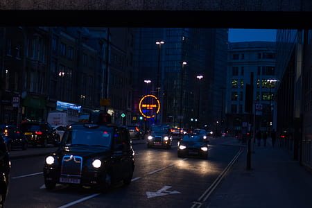city, road, vehicles, lights thumbnail