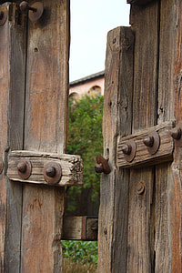 close-up photo of brown wooden gate thumbnail