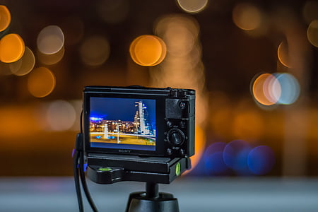 macro photo of black digital camera thumbnail