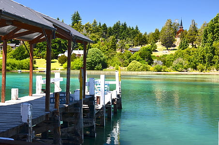 wooden dock on body of water thumbnail