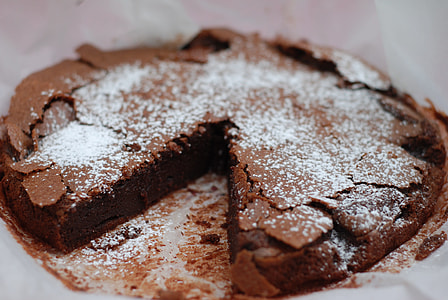 chocolate cake with sugar on top thumbnail