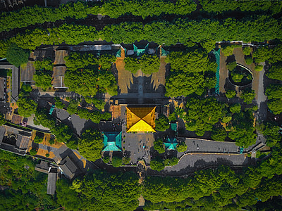 bird's eye view of temple shrine daytime thumbnail