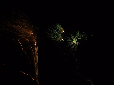 yellow and green fireworks display thumbnail