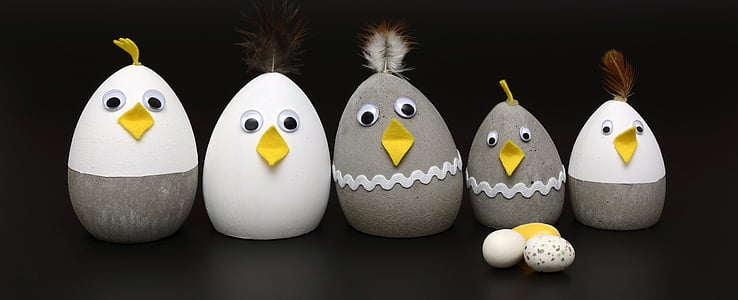 five grey-and-white bird stone decors thumbnail