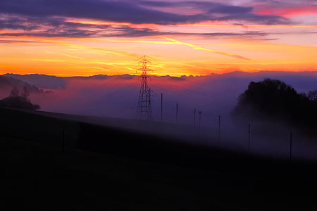silhouette of transmission tower thumbnail