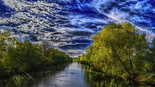 river between trees painting thumbnail