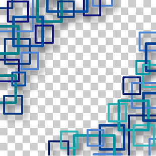 Square Euclidean Rectangle Shape, Technology background, blue and teal square artwork PNG clipart