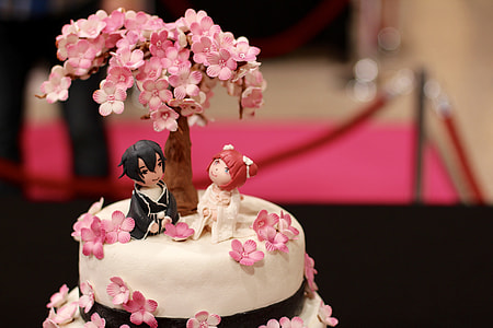 white and pink cake with flowers thumbnail