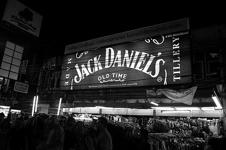 This is a night time street shot taken on the famous Khao San Road in Bangkok, Thailand thumbnail