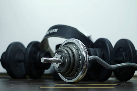 photo of black and gray barbell and dumbbell thumbnail