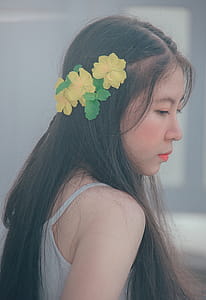 Woman in White Wearing Yellow Headdress thumbnail