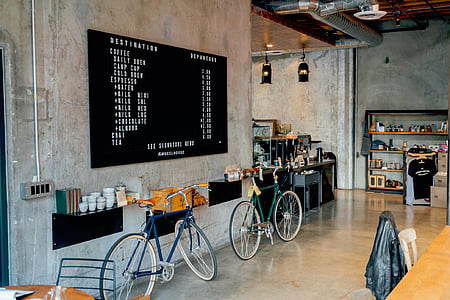 two rigid bikes parked inside store thumbnail