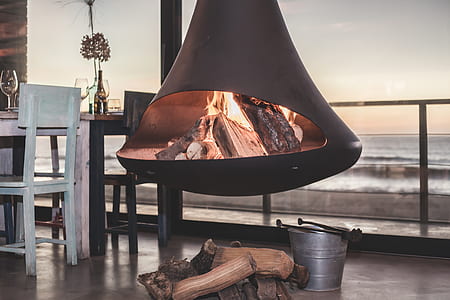 firewoods in black firepit thumbnail