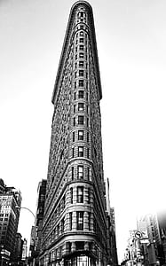 greyscale photography of Flatiron Building, New York thumbnail