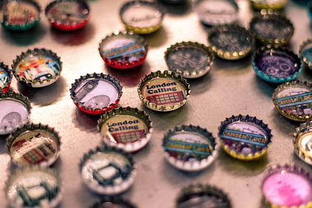 design, decoration, london, bottle caps thumbnail