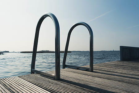 Gray Stainless Steel Pool Ladder thumbnail