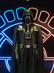 Star Wars Darth Vader standing in front of lighted wall thumbnail