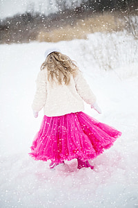 girl wearing white coat and pink skirt thumbnail