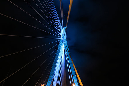 Abstract architecture details from a bridge at night thumbnail