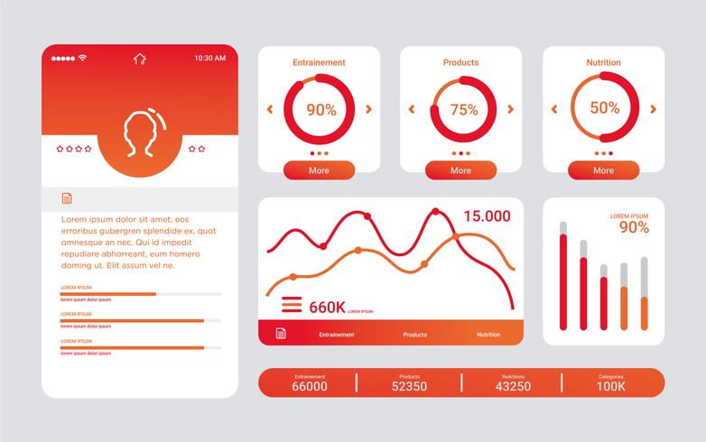 Charts UI Kit Vector ai, svg file