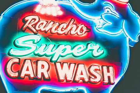 Rancho Super Car Wash neon sign thumbnail